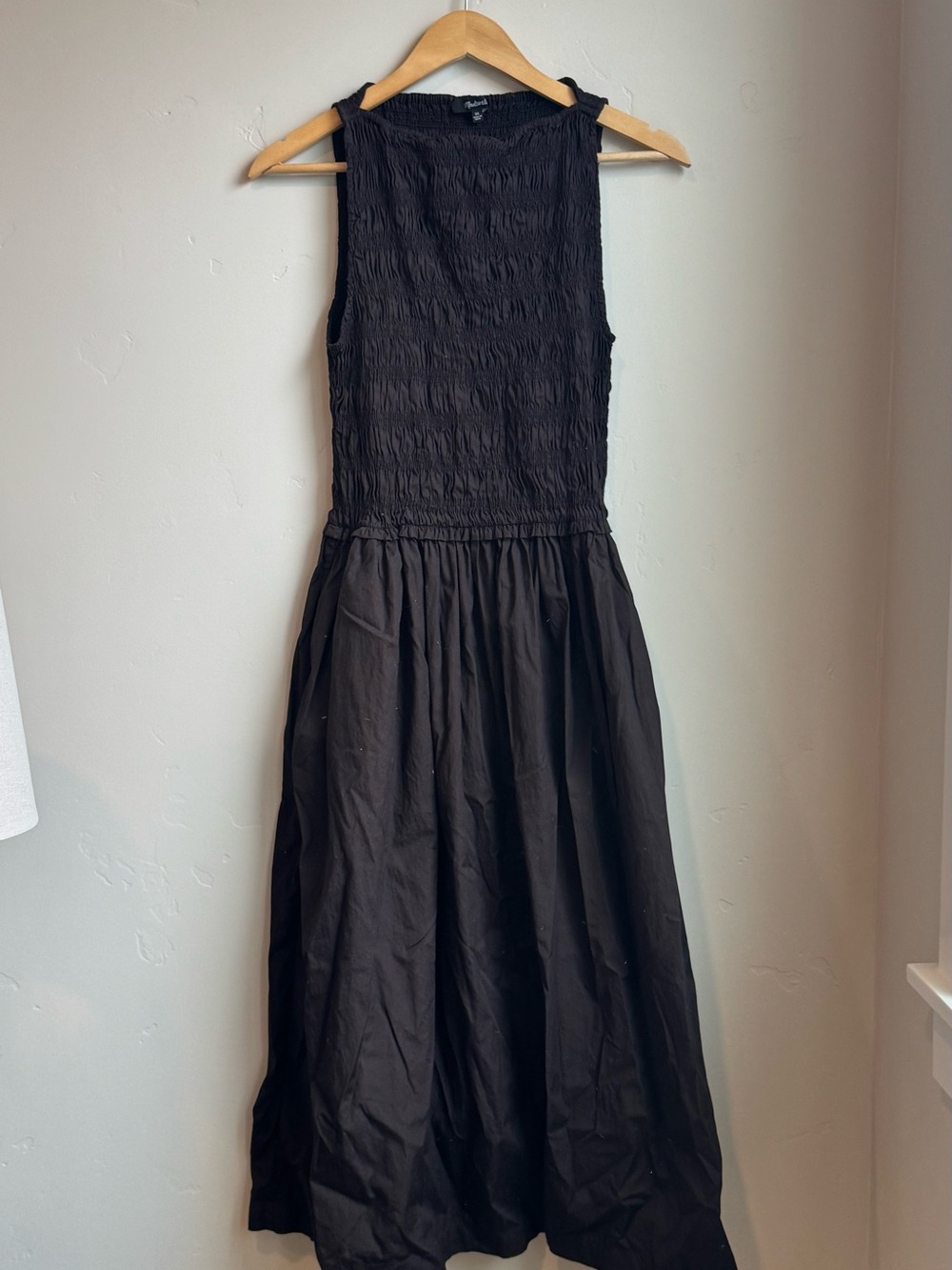 Madewell Brown Sleeveless Maxi Dress with Smocked Bodice